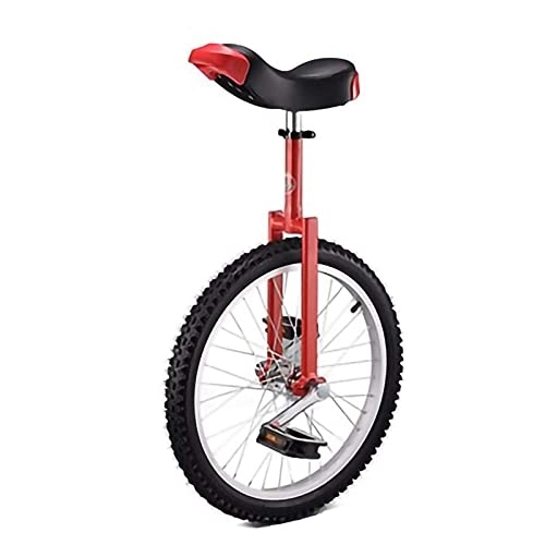 Unicycles : 16 / 18 / 20 Inch Wheel Unicycle With Comfort Saddle Seat, Skid Proof Butyl Tire Steel Frame Red Bike Cycling Unicycle (Color : Red, Size : 18Inch) Durable (Red 20Inch)