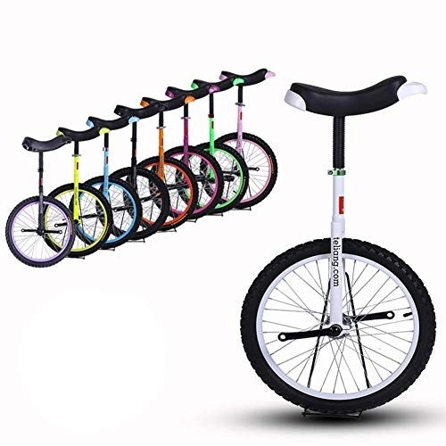 Unicycles : 16 / 18 / 20 Inch Wheel Unisex Unicycle Heavy Duty Steel Frame And Alloy Rim, For Kid'S / Adult'S, Best Birthday Gift, 8 Colors Optional (Color : Black, Size : 20 Inch Wheel) Durable