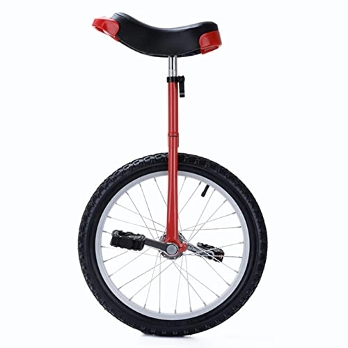 Unicycles : 16" / 18" / 20" Unicycle for Child Adult Coach, Kids Training Unicycle Height Adjustable, Non Slip Butyl Mountain Tire, Balance Bicycle Exercise (Color : Red, Size : 16inch)