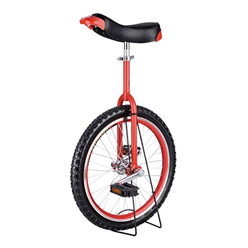 Unicycles : 16'' / 18'' Wheel Girl's Unicycle for 7 / 8 / 9 / 10 / 12 Years Old Child / Beginner, One Wheel Bike with Skidproof Leakproof Tire, Red / Yellow (Color : A, Size : 16 INCH WHEEL)
