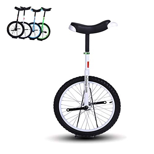 Unicycles : 16'' / 18'' Wheel Unicycles for Child / Boy / Teenagers 12 Year Olds, 20 Inch One Wheel Bike for Adults / Men / Dad, Best (Color : WHITE, Size : 16 INCH WHEEL)