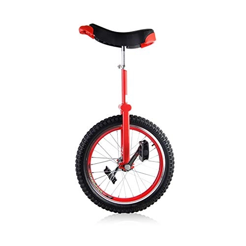 Unicycles : 16" / 20" / 24" Wheel Trainer Unicycle, for Adjustable Balance Exercise Fun Bike Fitness, for Beginners / Children / Adult (Color : RED, Size : 16")