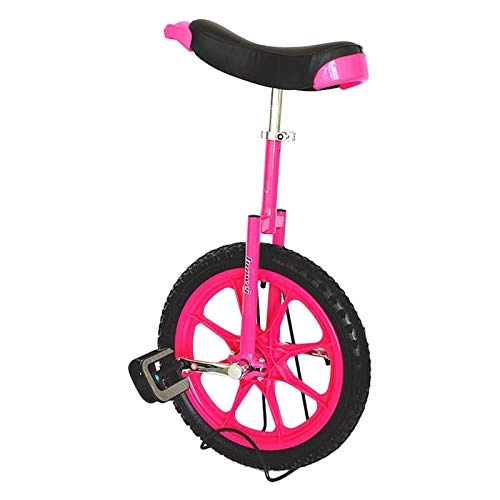 Unicycles : 16 Inch Kids Unicycles for 12 Years Old(Height From 1.1-1.4 m), Outdoor Balance Cycling for Childen / teenagers / Small Adults, with Comfort Saddle (Color : PINK)