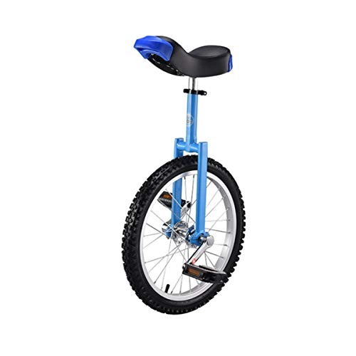Unicycles : 16 Inch Unicycles for Adults Kids - [ Strong Manganese Steel Frame ], Unicycles, Uni Cycle, One Wheel Bike for Adults Kids Men Teens Boy Rider, Mountain Outdoor, Blue