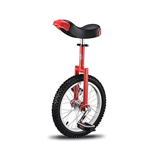 Unicycles : 16 Inch Unicycles for Adults Kids - [ Strong Manganese Steel Frame ], Unicycles, Uni Cycle, One Wheel Bike for Adults Kids Men Teens Boy Rider, Mountain Outdoor, Red