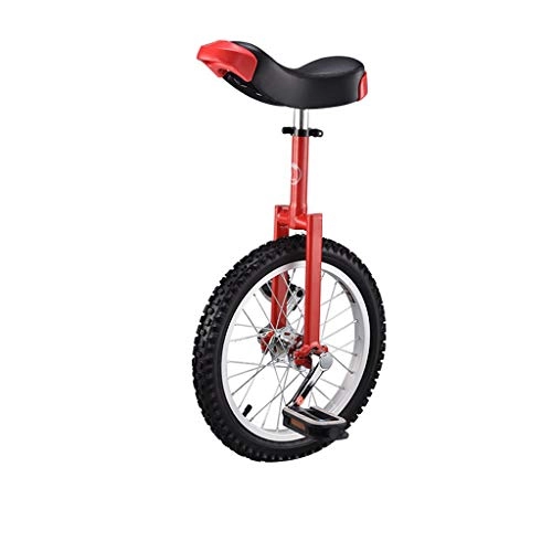 Unicycles : 16" Inch Wheel Unicycle, balance Bike With Thicken Tire Wheel, Comfortable Saddle For Kids, Women And Men Cycling Outdoor Sports Fitness Exercise Health (Color : Red)