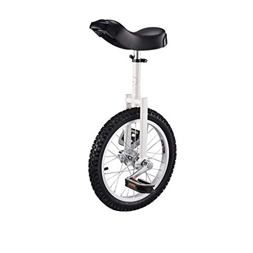 Unicycles : 16" Inch Wheel Unicycle, balance Bike With Thicken Tire Wheel, Comfortable Saddle For Kids, Women And Men Cycling Outdoor Sports Fitness Exercise Health (Color : White)