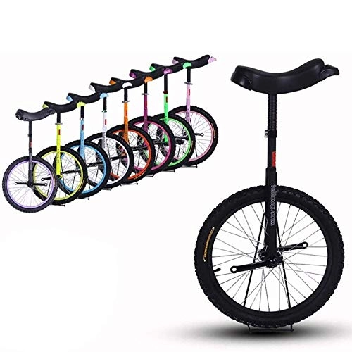 Unicycles : 16" Inch Wheel Unicycle For Kids / Boys / Girls, Heavy Duty Steel Frame And Alloy Wheel, Best Birthday Gift, 8 Colors Optional, Black