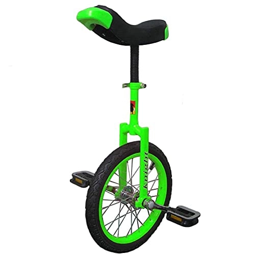 Unicycles : 16" Unicycle For Kids, 20" / 24" Unicycle For Adults, Small 12" Unicycle For 5 Year Old Children / Kids / Boys, Unicycle With Alloy Rim, Green Durable