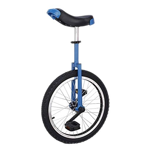 Unicycles : 16" Wheel Unicycle, Comfort Saddle Seat Skid Proof Tire Chrome 16 Inch Steel Frame Bike Cycle, Load-bearing 150 Lbs (Color : Blue)