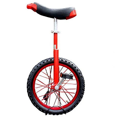 Unicycles : 18 / 20 Inch Unicycle, Balance Bike With Ergonomic Saddle, Rubber Tire Wheel, High-strength Manganese Steel Frame, For Kids And Adult Outdoor Sports Cycling (Color : Red, Size : 18in)