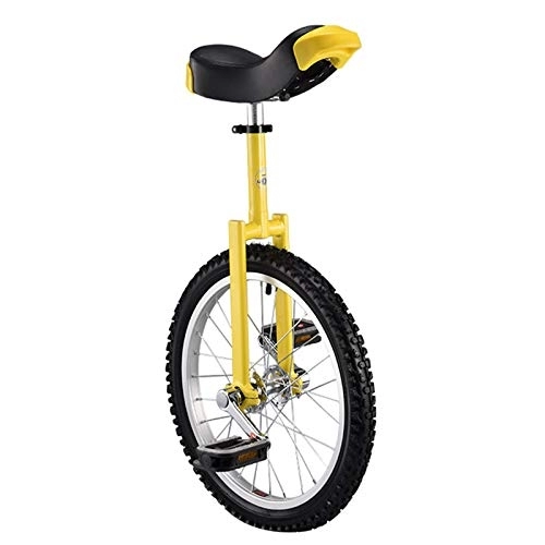 Unicycles : 18 Inch in Mountain Bike Wheel Black Blue Red Yellow 18" Frame Unicycle Cycling Bike with Comfortable Release Saddle Seat, Yellow