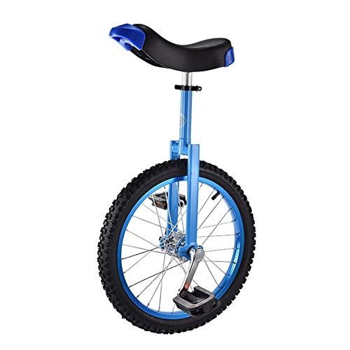 Unicycles : 18 Inch Wheel Kids Unicycle for 10 / 12 / 13 / 14 / 15 Year Old Children, Great for Your Daughter / Son, Girl, Boy Birthday Gift, Adjustable Seat Height (Color : Blue)