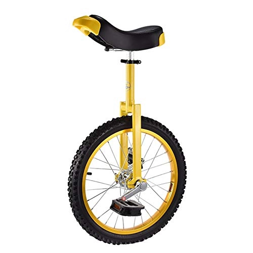 Unicycles : 18 Inch Wheel Kids Unicycle for 10 / 12 / 13 / 14 / 15 Year Old Children, Great for Your Daughter / Son, Girl, Boy Birthday Gift, Adjustable Seat Height (Color : Yellow)