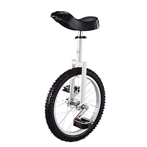 Unicycles : 18 Inch Wheel Unicycle for Kids & Teenagers Practice Riding Balance, Aluminum Rim Steel Fork Frame, Load-bearing 150kg / 330 Lbs (Color : White)