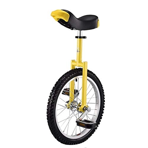 Unicycles : 18 Inch Wheel Unicycle For Kids & Teenagers Practice Riding Balance, Aluminum Rim Steel Fork Frame, Load-Bearing 150Kg / 330 Lbs (Color : Yellow) Durable