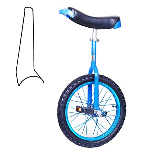 Unicycles : 18 Inch Wheel Unicycle with Skidproof Mountain Tire, Seat Adjustable Height Adults Beginners Cycling Exercise Unicycles, for Unisex Adult Riders (Color : Blue)