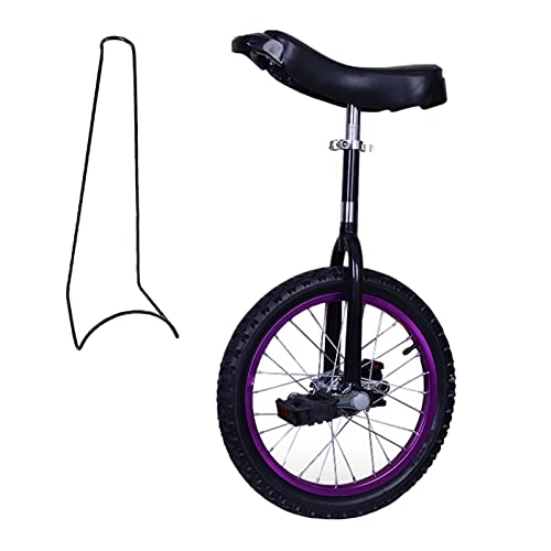 Unicycles : 18 Inch Wheel Unicycle with Skidproof Mountain Tire, Seat Adjustable Height Adults Beginners Cycling Exercise Unicycles, for Unisex Adult Riders (Color : Purple)