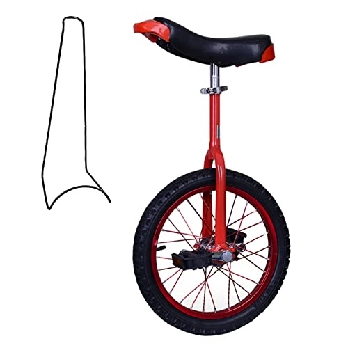 Unicycles : 18 Inch Wheel Unicycle with Skidproof Mountain Tire, Seat Adjustable Height Adults Beginners Cycling Exercise Unicycles, for Unisex Adult Riders (Color : Red)