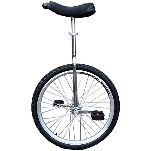 Unicycles : 20" Chrome Fork Unicycle For Adult / Big Kids, Monocycle One Wheel Bicycle, Best Birthday Gift (Color : Silver, Size : 20 Inch) Durable
