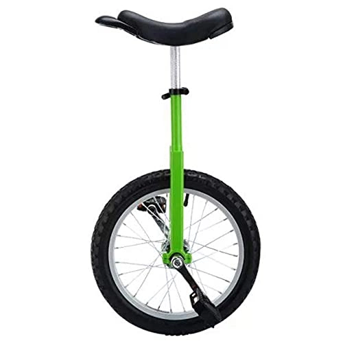Unicycles : 20 Inch Unicycle For Adult, 16 / 18 Inch Unicycle For Kids, Green, Adjustable Outdoor Unicycle With Alloy Rim, Boys Birthday Gift Durable