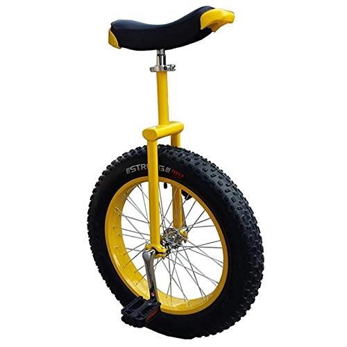 Unicycles : 20 Inch Wheel Adult Unicycles for Teenagers / Big Kids Yellow Outdoor Balance Cycling with Strong Manganese Steel Frame Easy to Assemble