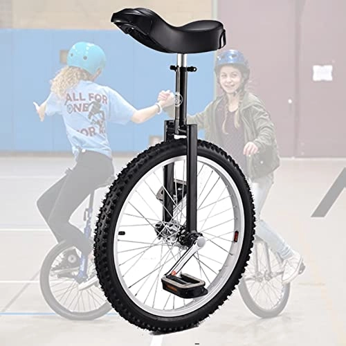 Unicycles : 20" Inch Wheel Unicycle for Beginners / Big Kids / Unisex Adult, Outdoor Sports Balance Fitness Cycling Exercise, Adjustable Height (Color : Black)