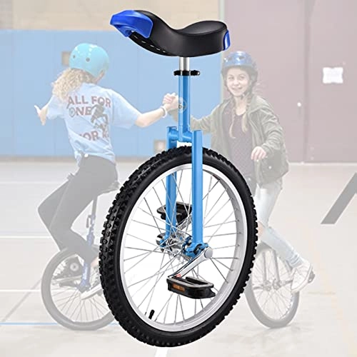 Unicycles : 20" Inch Wheel Unicycle for Beginners / Big Kids / Unisex Adult, Outdoor Sports Balance Fitness Cycling Exercise, Adjustable Height (Color : Blue)