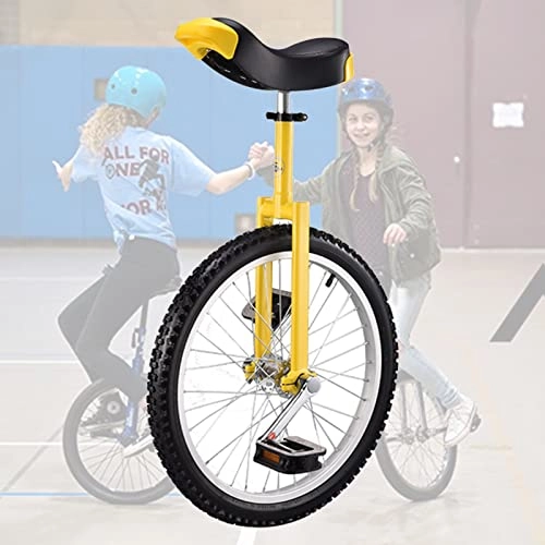 Unicycles : 20" Inch Wheel Unicycle for Beginners / Big Kids / Unisex Adult, Outdoor Sports Balance Fitness Cycling Exercise, Adjustable Height (Color : Gold)