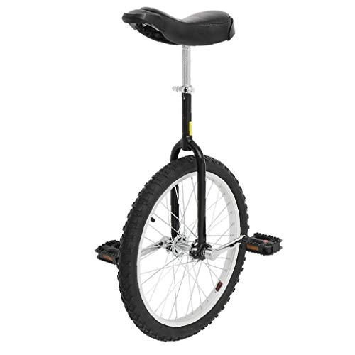 Unicycles : 20 Inch Wheel Unicycle with Aluminum Alloy Rim Black
