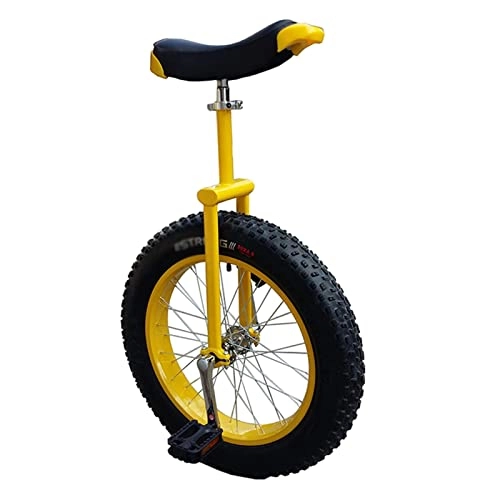 Unicycles : 20 Inch Wheel Unicycle with Parking Rack & Extra Wide Mountain Tire, Heavy Duty Unicycles for People 170cm - 180cm Tall, Load 150kg / 330lbs (Color : Gold)