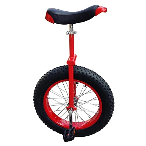 Unicycles : 20 Inch Wheel Unicycle with Parking Rack & Extra Wide Mountain Tire, Heavy Duty Unicycles for People 170cm - 180cm Tall, Load 150kg / 330lbs (Color : Red)