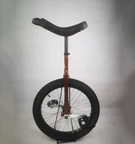 Unicycles : 20 Inchs Ergonomic Design Wheel Unicycle - With Nylon Non-Slip Pedals Wheel Trainer Unicycle - Sturdy Steel Frame, Aluminum Alloy Seat Tube And Crank Exercise Bike Bicycle - For Beginners Brown Dura