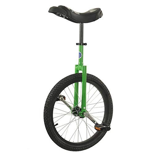 Unicycles : 20" Unicycles for Kids Adults Teenagers Beginner - Height Adjustable Skidproof Mountain Tire Balance Cycling Exercise Bike Bicycle (Color : Green, Size : 20 inch)