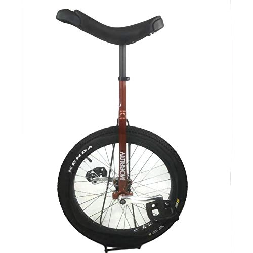 Unicycles : 20" Unicycles, Kid's / Adult's Trainer Unicycle Height Adjustable, Skidproof Butyl Mountain Tire Balance Cycling Exercise Bike Bicycle (Color : Brown, Size : 20 inch)