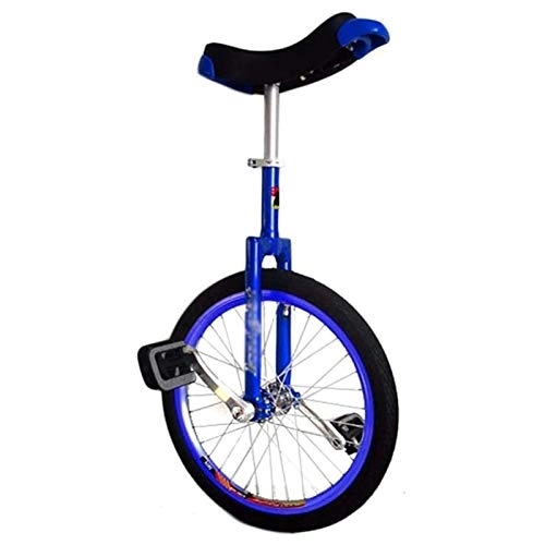 Unicycles : 20inch Wheel Fun Men's Unicycle, Uni Cycle with Skidproof Mountain Tire for Outdoor Sports Fitness Exercise Health, Height 1.65m - 1.8m (Color : Blue, Size : 20INCH Wheel)