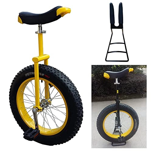 Unicycles : 24 Inch Extra Wide Wheel Unicycle for Tall Person, Heavy Duty Unicycles Cycling with Skidproof Mountain Tire, Beginners Outdoor Sports (Color : Gold)