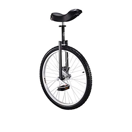 Unicycles : 24 Inch Unicycles for Adults Kids - [ Strong Manganese Steel Frame ], Unicycles, Uni Cycle, One Wheel Bike for Adults Kids Men Teens Boy Rider, Mountain Outdoor, Black