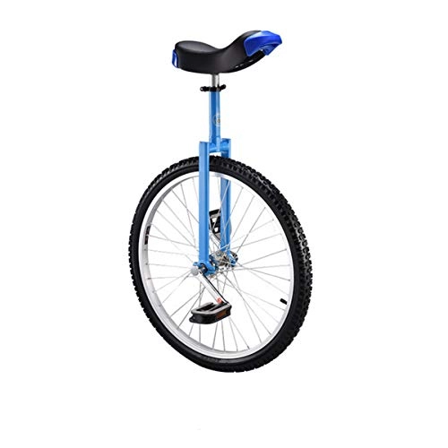 Unicycles : 24 Inch Unicycles for Adults Kids - [ Strong Manganese Steel Frame ], Unicycles, Uni Cycle, One Wheel Bike for Adults Kids Men Teens Boy Rider, Mountain Outdoor, Blue