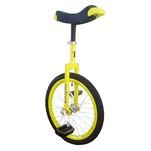 Unicycles : 24" Wheel Unisex Unicycle For Short / Medium / Tall Adults, Teens, Juggling Cycling Bike With Alloy Rim, Balancing Exercise Outdoor Sports (Color : YELLOW, Size : 24IN WHEEL)