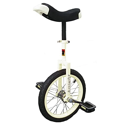 Unicycles : 24inch Adult / Big Kids Unicycle Beginners / Teenagers / Mom / Dad Outdoor Balance Cycling Heavy Duty Frame Colored Tire Wheel Safe Comfortable (Color : White)
