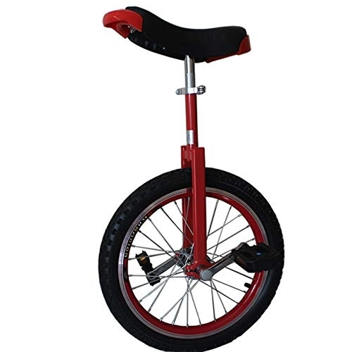Unicycles : 24inch Unicycles with Handles Adults / Heavy Duty People / Professionals, Outdoor Large Wheel Unicycle with Fat Tire and Adjustable Saddle (Color : Red)