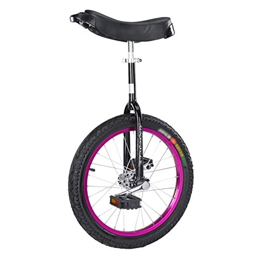 Unicycles : 24inch Wheel Purple Unicycle, Adults Beginner Super-Tall Kids Balance Cycling, 20 / 18 / 16 Inch Boys Bike, Outdoor Fun Exercise Bicycles (Size : 18 INCH)