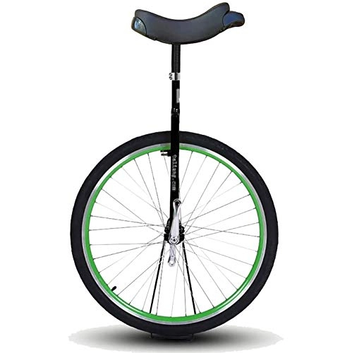 Unicycles : 28" Adults Big Wheel Unicycle Unisex Adult / Trainer / Big Kids / Mom / Dad / Tall People Balance Cycling Bike Heavy Duty Steel Frame Load 150kg (Color : Green)