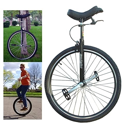 Unicycles : 28 Inch Wheel Unicycle with Extra Big Tire & Handbrake, for High Speed Cycling / Road Travel, Tall People Beginners Cycling Exercise Sports (Color : Black)