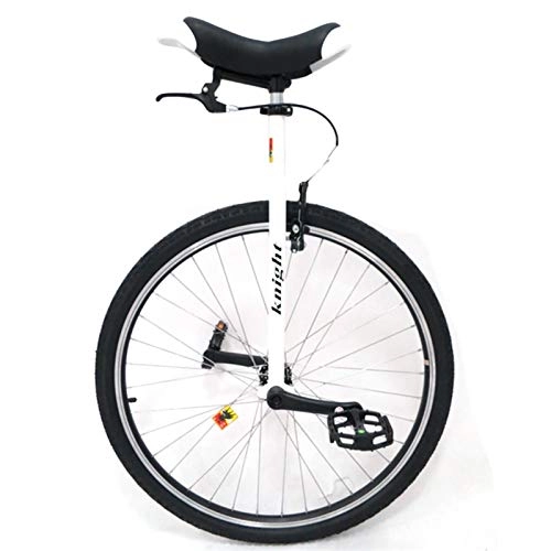Unicycles : Adult Unicycle with Hand Brake, for Big Kids / Mom / Dad / Tall People Height From 160-195cm (63"-77"), 28 Inch Wheel, Load 150kg / 330Lbs (Color : White, Size : 28 inch)