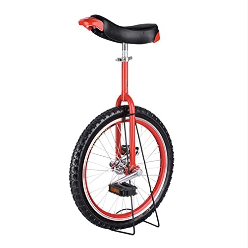 Unicycles : Adults / Kids Red Unicycle, 24 / 20 / 18 / 16 Inch Skid Proof Mountain Wheel, One Wheel Balancing Bike For Outdoor Sports Exercise, Height Adjustable (Size : 60Cm(24Inch)) Durable