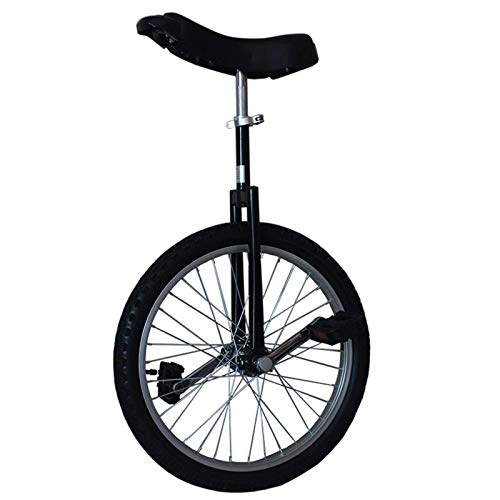Unicycles : Adults Unicycle 16 / 18 / 20 / 24 Inch Wheel with Alloy Rim Extra Thick Tire for Outdoor Sports Fitness Exercise Health, Black, Load 330Lbs