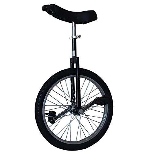 Unicycles : Adults Unicycle 16 / 18 / 20 / 24 Inch Wheel with Alloy Rim Extra Thick Tire for Outdoor Sports Fitness Exercise Health, Black, Load 330Lbs, 20