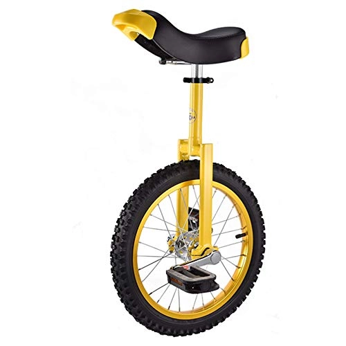 Unicycles : aedouqhr 16inch Skid Proof Wheel Bike for Teens, Mountain Tire Cycling Self Balancing Exercise Balance Bicycle, Adjustable Seat Bike (Color : Yellow)